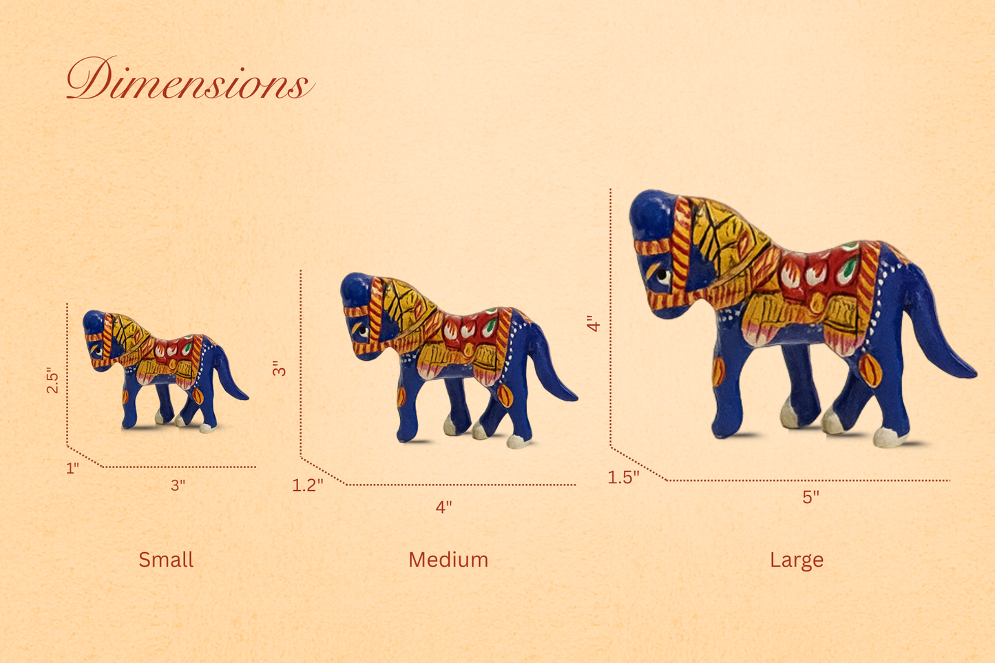 Traditional Jaipurist Hand-Painted Minakari Metal Horse Figurine