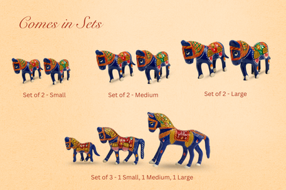 Traditional Jaipurist Hand-Painted Minakari Metal Horse Figurine