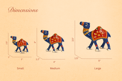 Traditional Jaipur Minakari Art Hand-Painted Metal Camel Figurine
