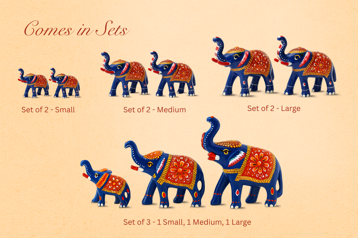 Traditional Rajasthani Miniature Craft Hand-Painted Metal Elephant Figurine