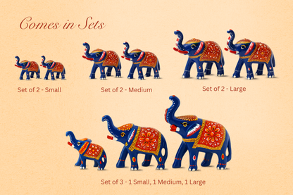 Traditional Rajasthani Miniature Craft Hand-Painted Metal Elephant Figurine