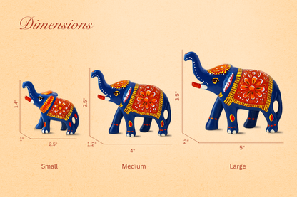 Traditional Rajasthani Miniature Craft Hand-Painted Metal Elephant Figurine