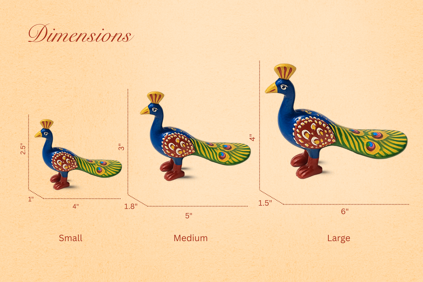 Rajasthani Miniature Hand-Painted Metal Minakari Peacock Figurine