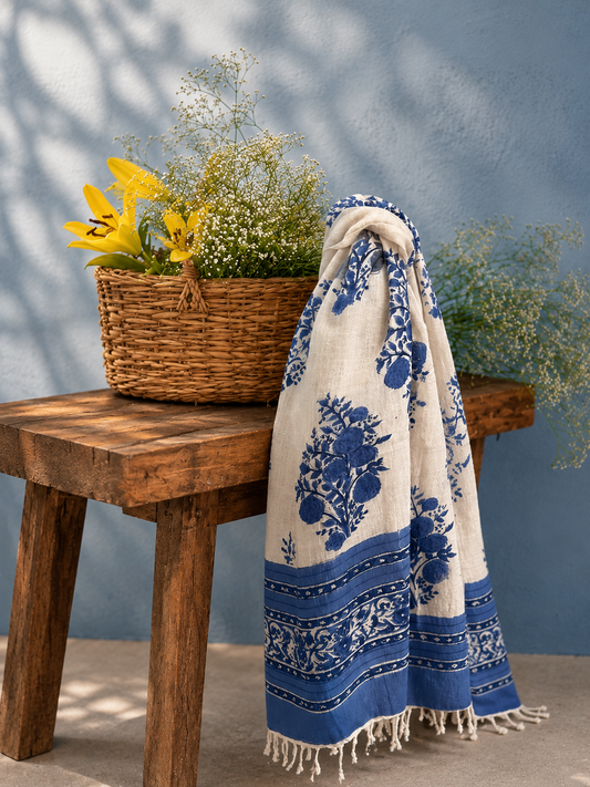 Indigo Bloom Scarf