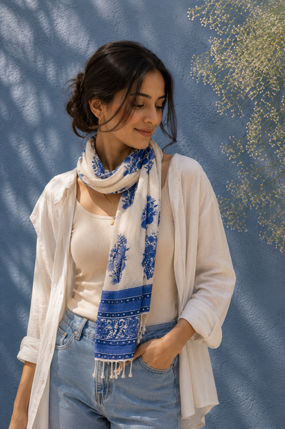Indigo Bloom Scarf