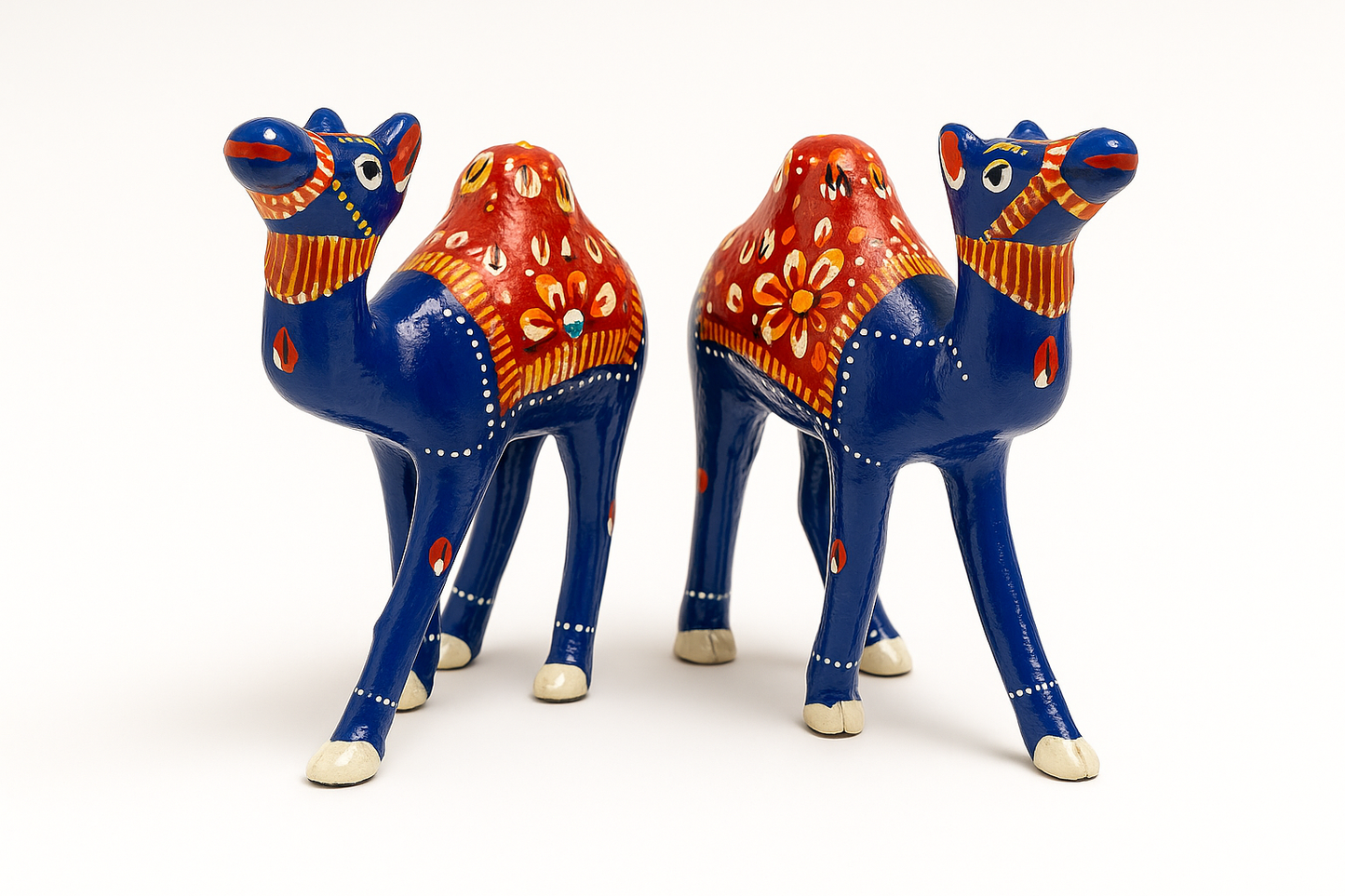 Traditional Jaipur Minakari Art Hand-Painted Metal Camel Figurine