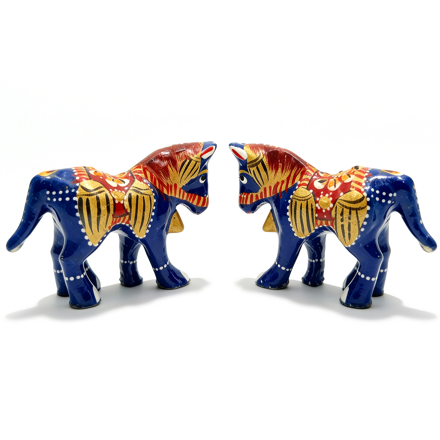 Traditional Jaipurist Hand-Painted Minakari Metal Horse Figurine